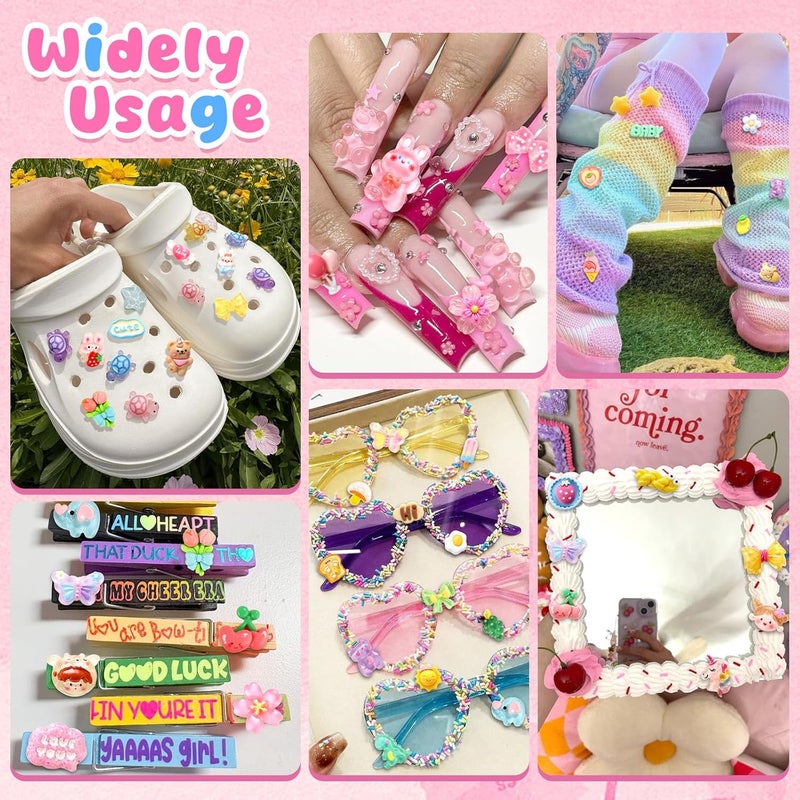 Zefy 120pcs Cute Slime Charms, No Repeating Jelly Resin Charms Flatback Charm Set, Kawaii Charm Bulk for Junk Case Nail Scrapbooking Crafts Making - Image 4